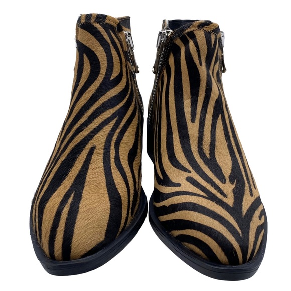 Steven by Steve Madden Bootie Hickory Tiger Black Brown Leather Zip Size 6 - Picture 5 of 9